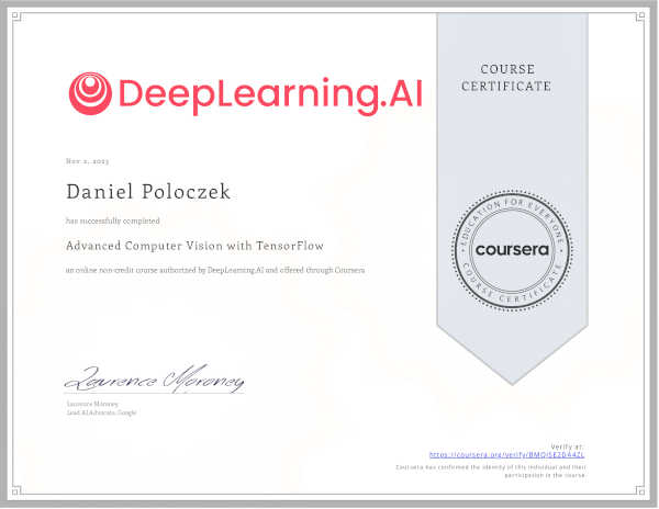 Advanced Computer Vision with TensorFlow