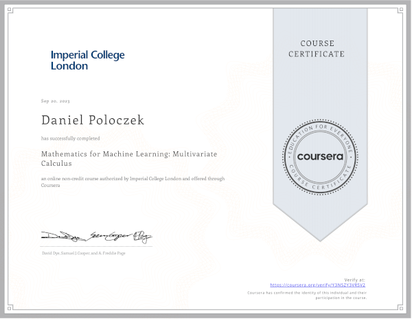 Mathematics for Machine Learning: Multivariate Calculus