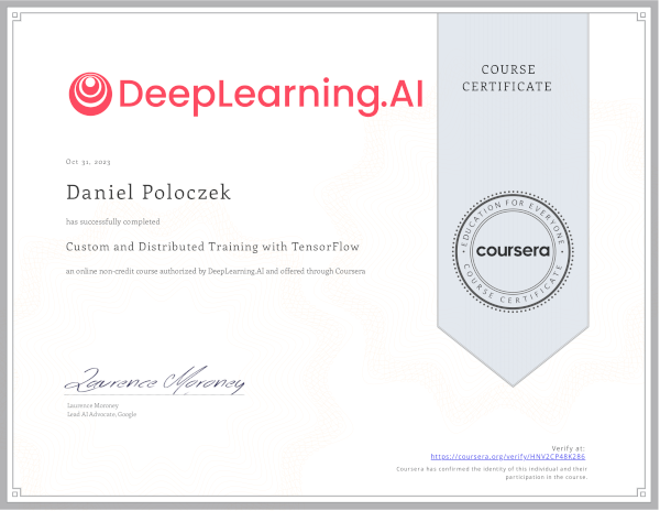 Custom and Distributed Training with TensorFlow