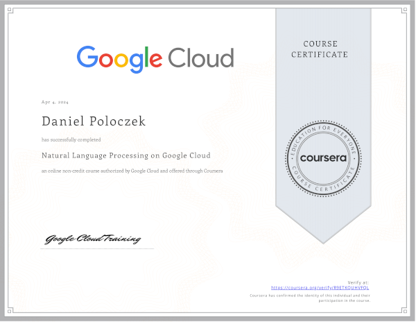 Natural Language Processing on Google Cloud